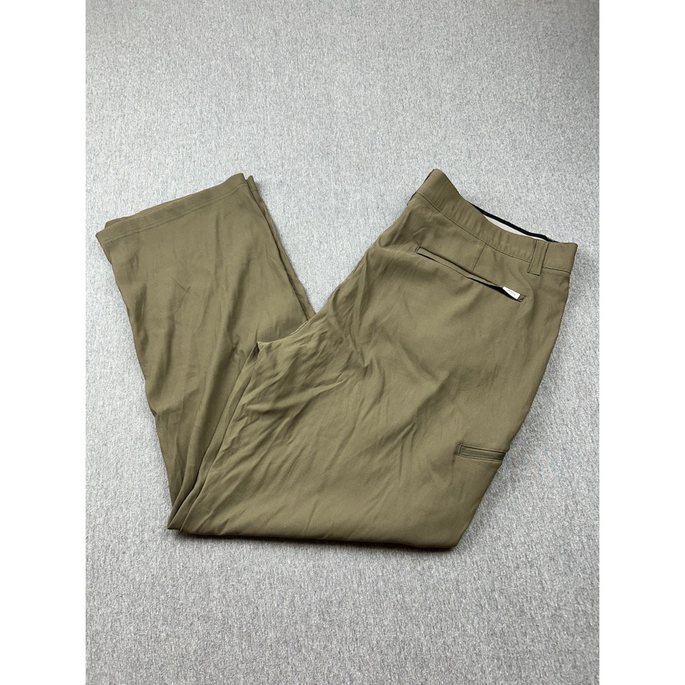 Orvis Tech Hiking Pants Mens 40x30 Beige Flat Front Camping Water Repellent
